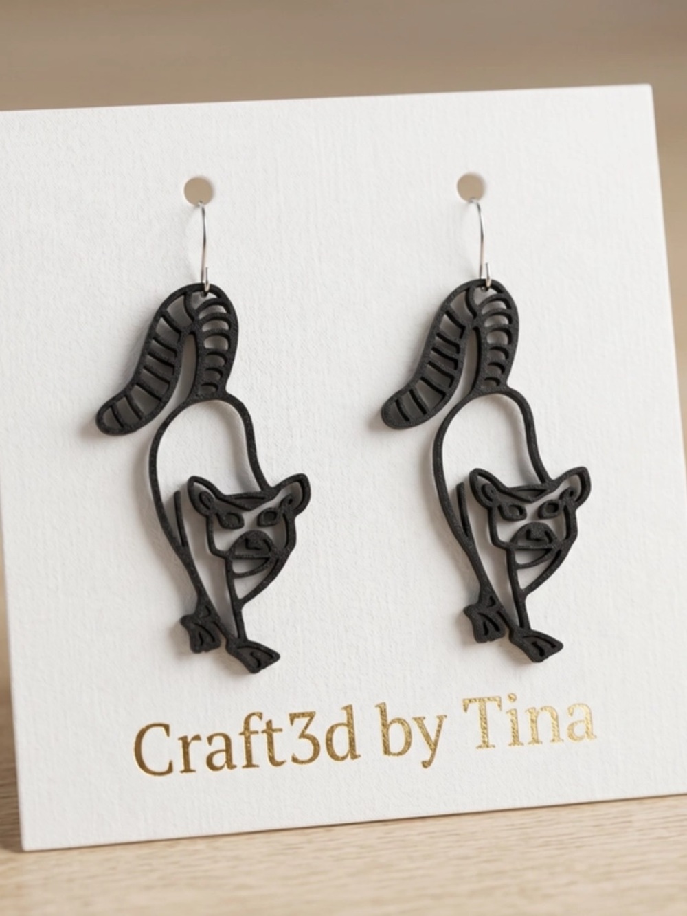 Black Outline Drop Earrings